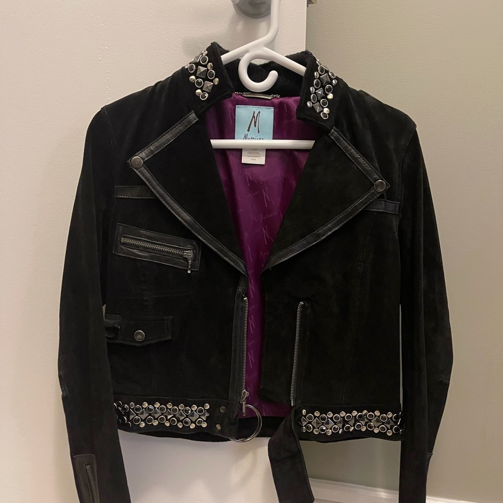 Leather and suede Jacket . Designer Marciano